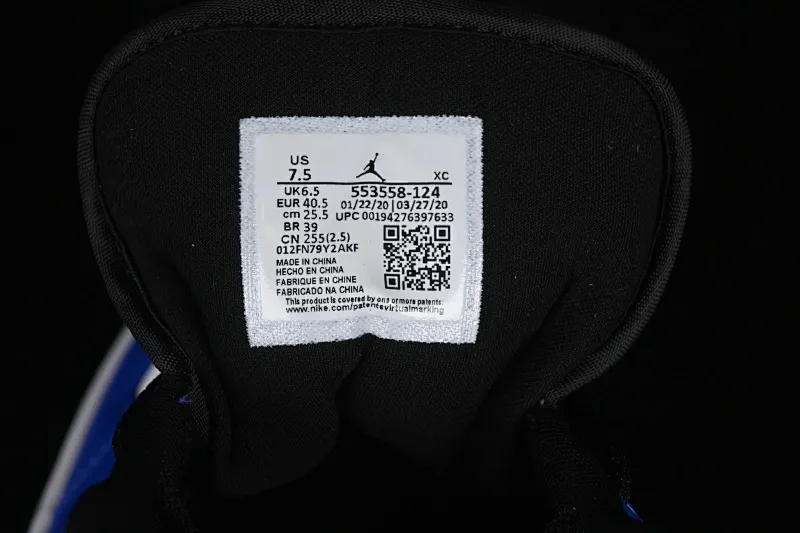 All categories Air Jordan Jordan series basketball shoes Air Jordan 1 Low Z version Air Jordan 1 Low AJ1 Joe 1 white and blue low-top retro basketball shoes 553558-124